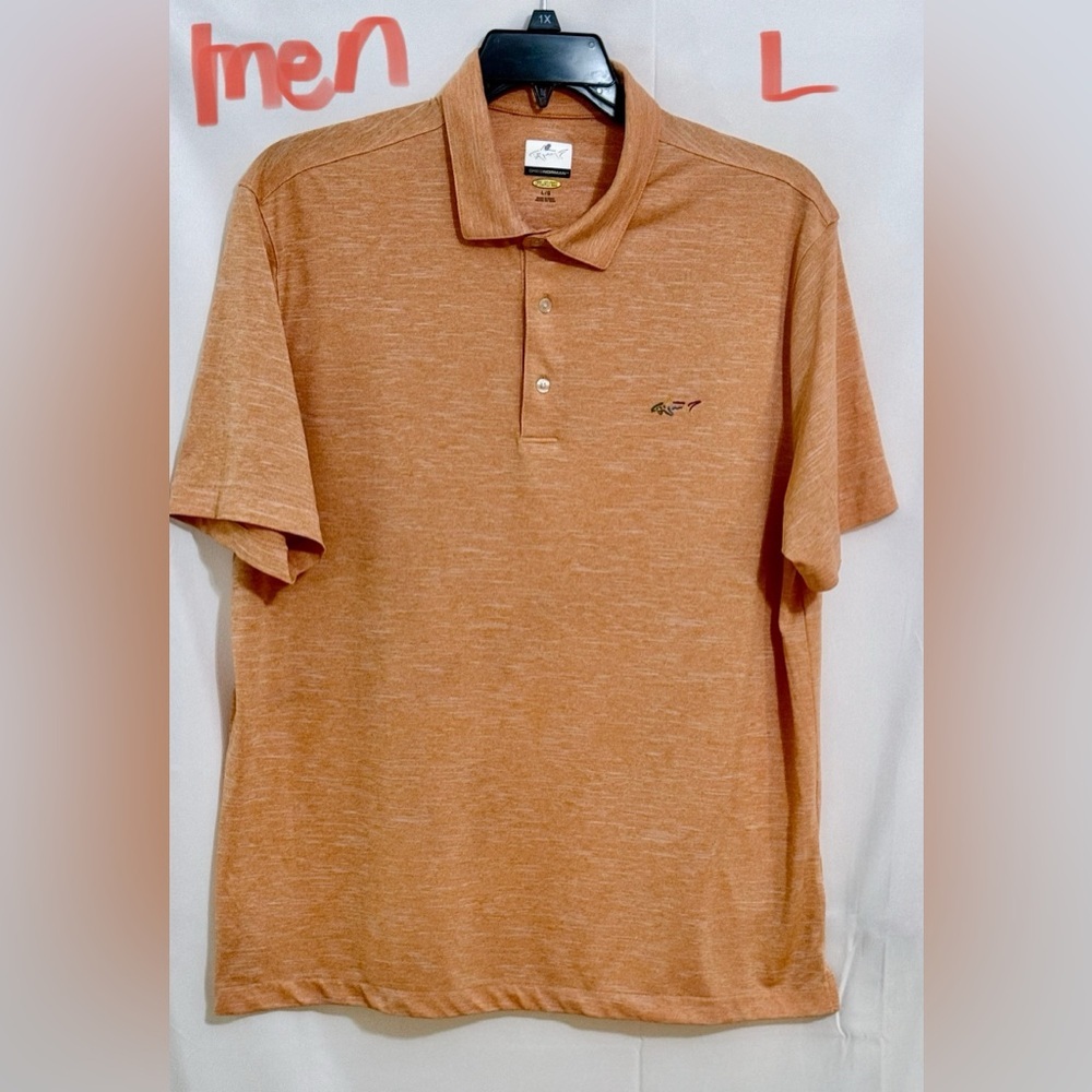 Greg Norman Collection Orange Polo Shirt Classic Casual Style